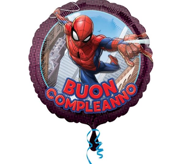 palloncino spiderman buon compleanno