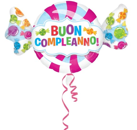 palloncino buon compleanno a forma di caramella