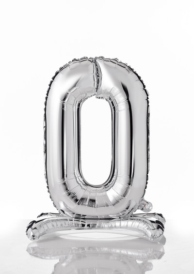 Pallone Foil 16" A Forma Di Numero Zero – Colore Argento, 40 Cm, Per Feste E Compleanni