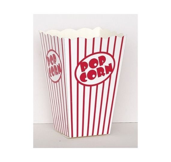 4 Scatole Per Popcorn Ufficiali AS Roma - Cartoncino 13,5x8,5x19 Cm - Perfette Per Feste E Tifo