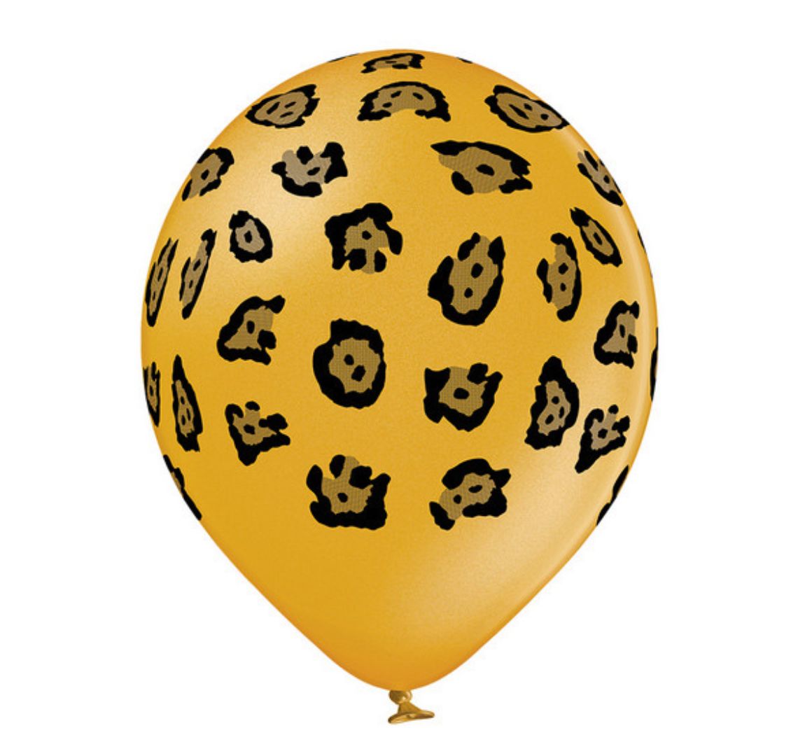 Palloncini In Lattice Leopardo Qualatex - 25 Pezzi, Nero E Oro, 28 Cm, Per Decorazioni A Tema Giungla E Animali