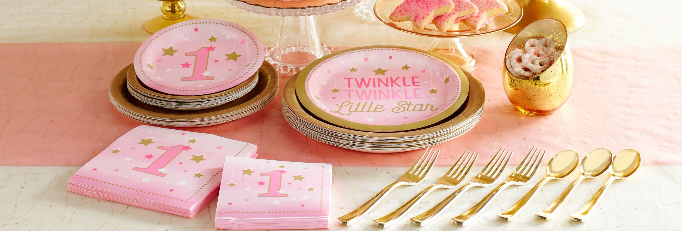 KIT FESTA BABY MINNIE PIATTO, TOVAGLIOLO addobbi tavola set compleanno